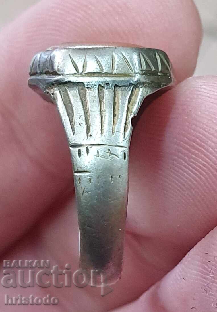 Livrarea Inel vechi turcesc, otoman din argint cu gemă 4
