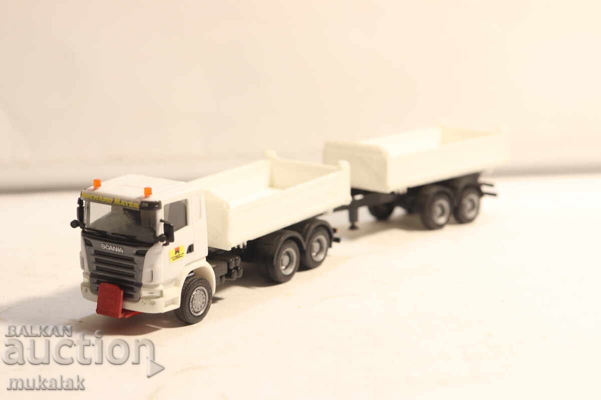Licitație HERPA 1:87 H0 SCANIA AUTOBAASCULANTĂ GONDOLĂ CAMION MODEL MINIATURĂ