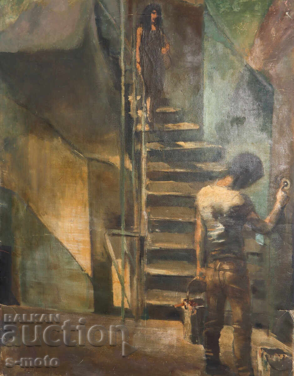 Compoziție figurală, pictură în ulei, 1987