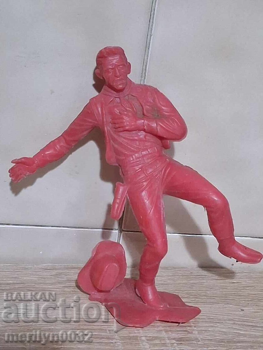 Jucărie figurină cowboy din plastic, sfârșitul anilor '70