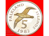 Ⰺ GREAT BRITAIN (1974-1992): FALKLAND ISLANDS★5 PENCE 1982!