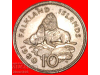 MAREA BRITANIE (1974-1992): INSULELE FALKLAND★10 PENI 1980!