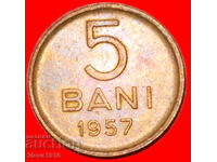 WITH STAR (1953-1957)~RARE ★ ROMANIA ★ 5 BANI 1957! SUPERB