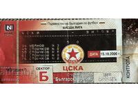 ЦСКА - Левски 15.10.2000 Билет Футбол Стоичков Трифон Иванов