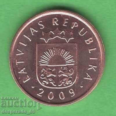 (¯`'•.¸   2 сантима 2009  ЛАТВИЯ  UNC-   ¸.•'´¯) с цена € 0.50 | 0.98 лв.