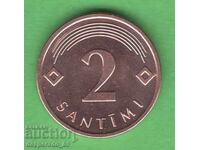 (¯`'•.¸ 2 σαντίμ 2009 ΛΕΤΤΟΝΙΑ UNC- ¸.•'´¯)
