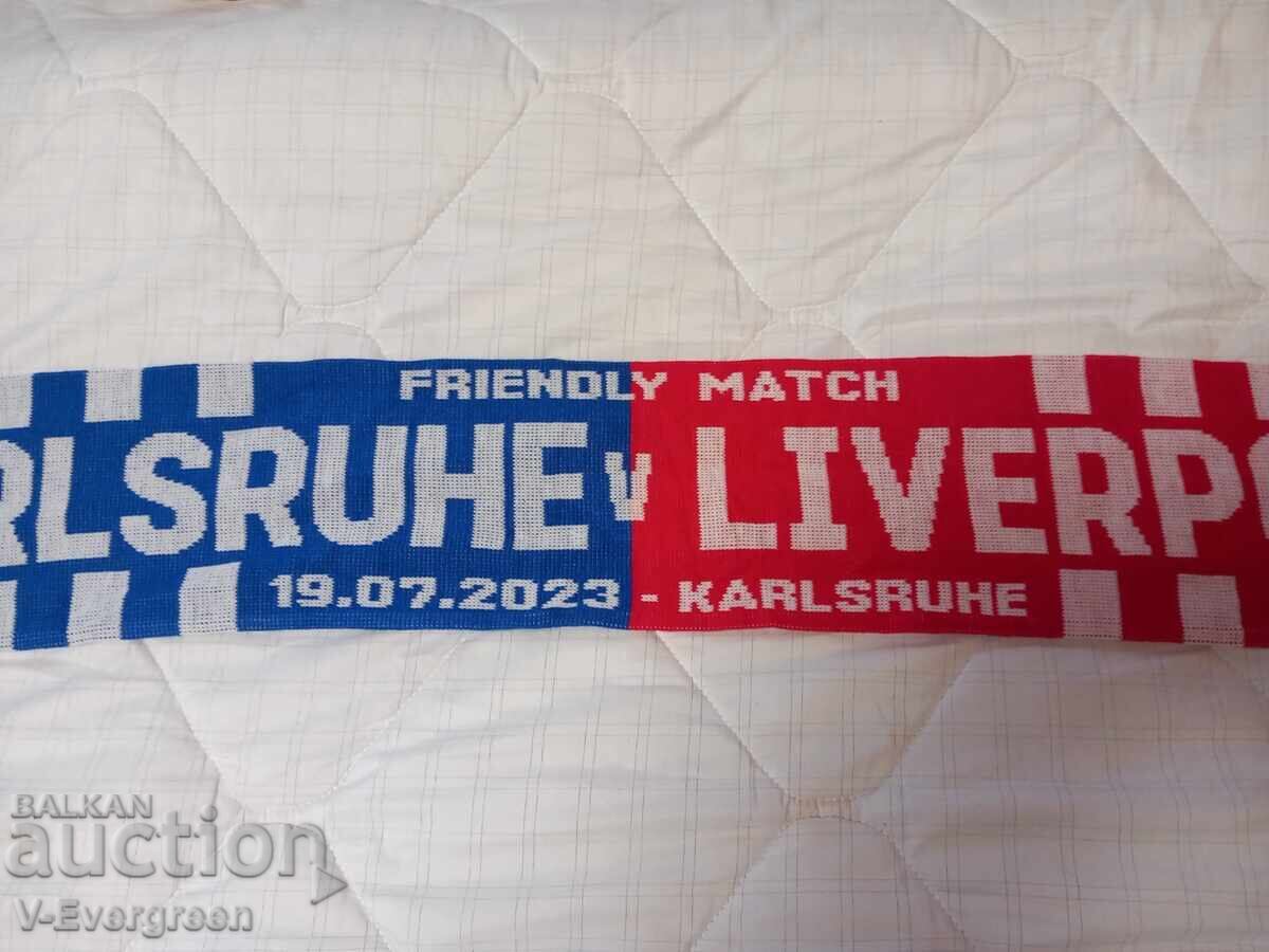 Licitație Karlsruhe - Liverpool eșarfă de fotbal Liverpool 19.07.2023 Licitație Karlsruhe - Liverpool eșarfă de fotbal Liverpool 19.07.2023