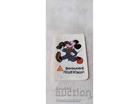 Pocket calendar "Attention pedestrians" 1986