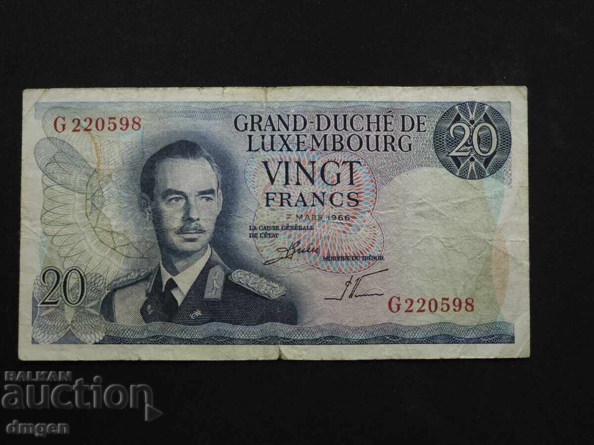 20 franci Luxemburg 1966