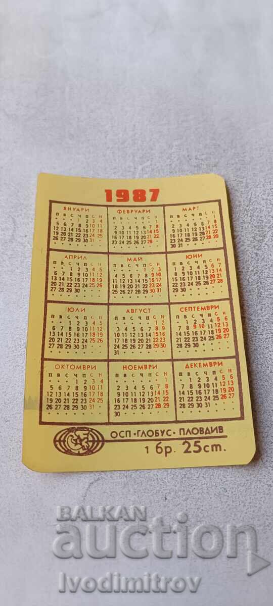 Calendar Girl holding a broom 1987 with price € 0.88 | 1.72 BGN