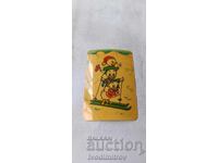Pocket calendar Three ducklings skiing 1987