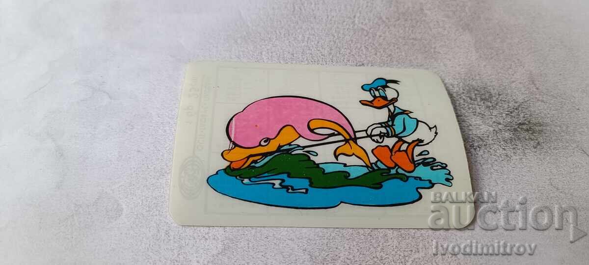 Calendar mic Donald Duck tras de un delfin 1987