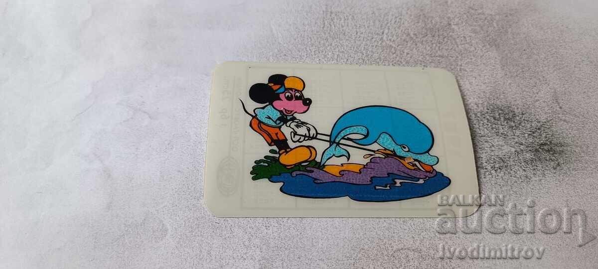Calendar Mickey Mouse tras de un delfin 1987