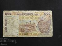 1000 franci Coasta de Fildeș