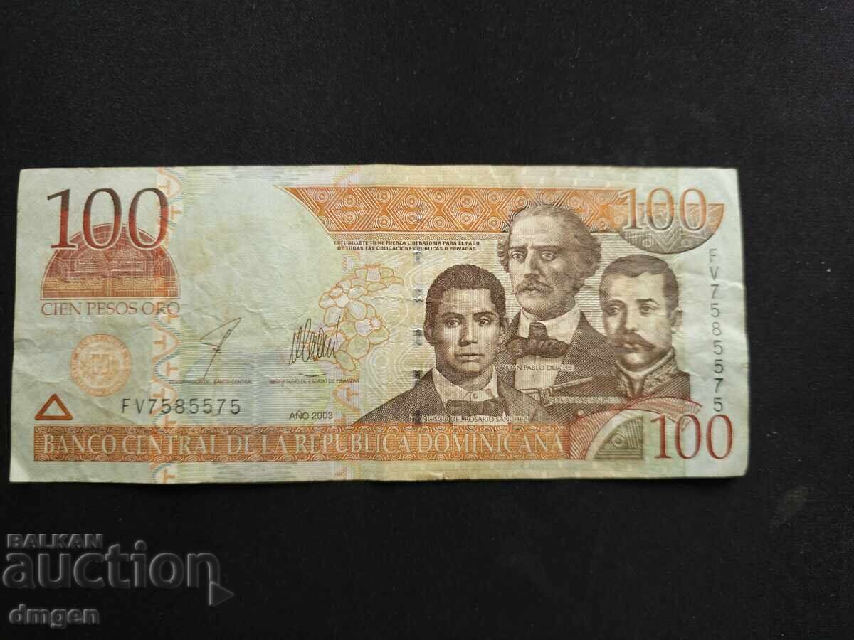 100 pesos Republica Dominicană 2003 100 pesos Republica Dominicană 2003