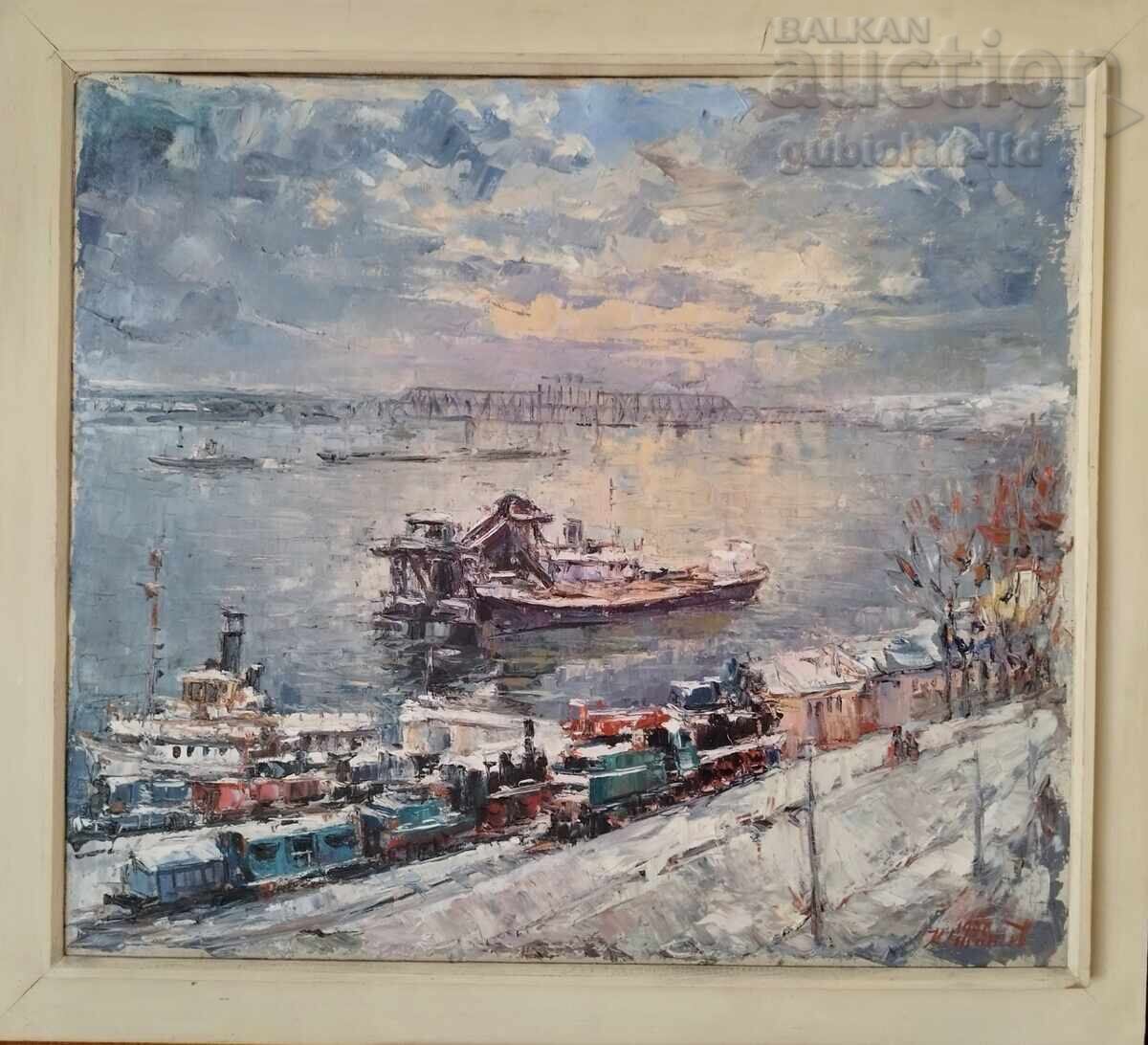 Tabloul „Stația Ruse River”, 1970, artistul K. Stanchev (1906-1988)