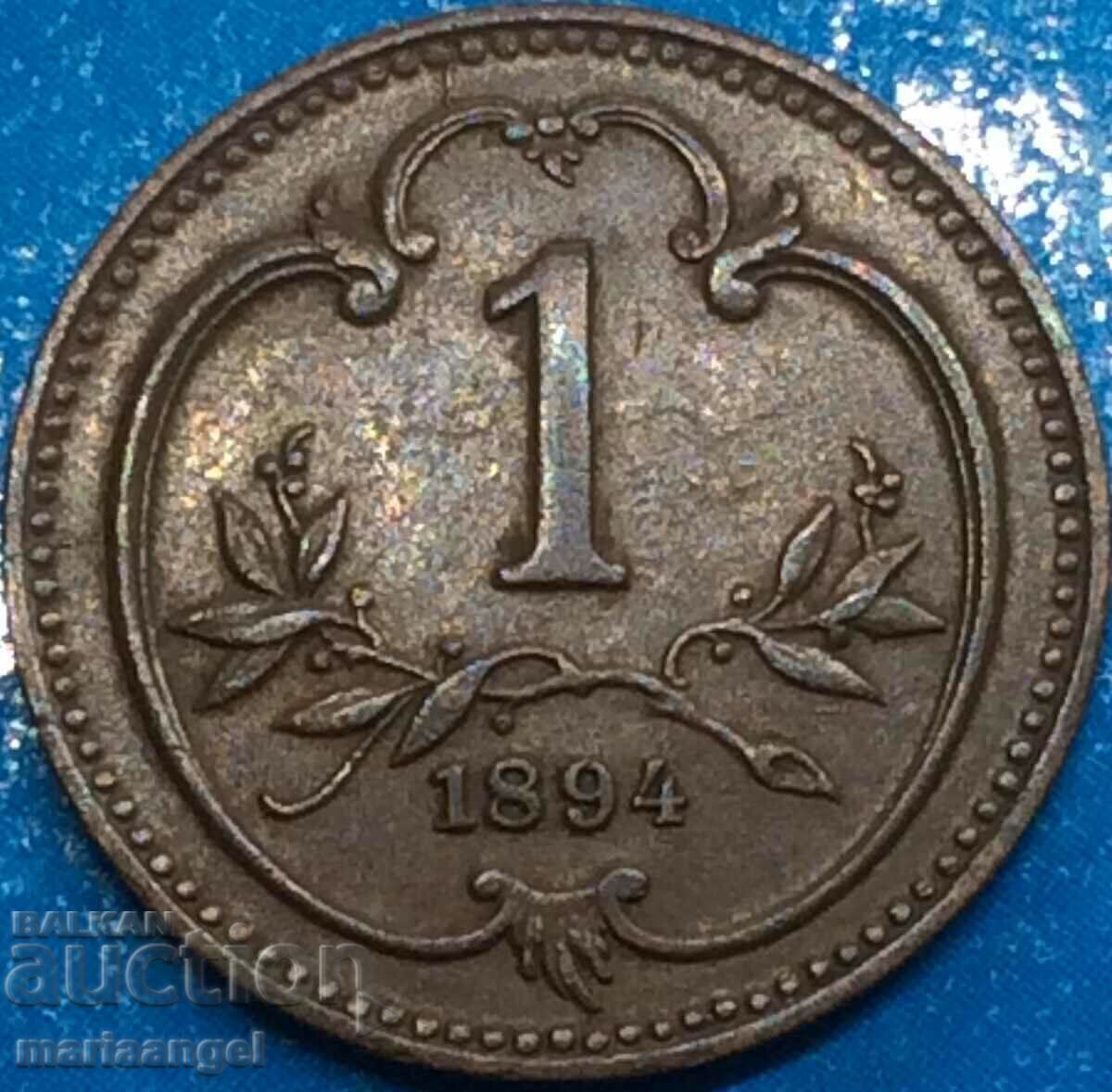 Livrarea Austria 1 Heller 1894