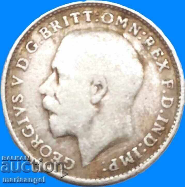 3 Pence 1926 Marea Britanie argint Patină - 6