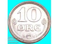 Denmark 10 Ore 1918 Silver
