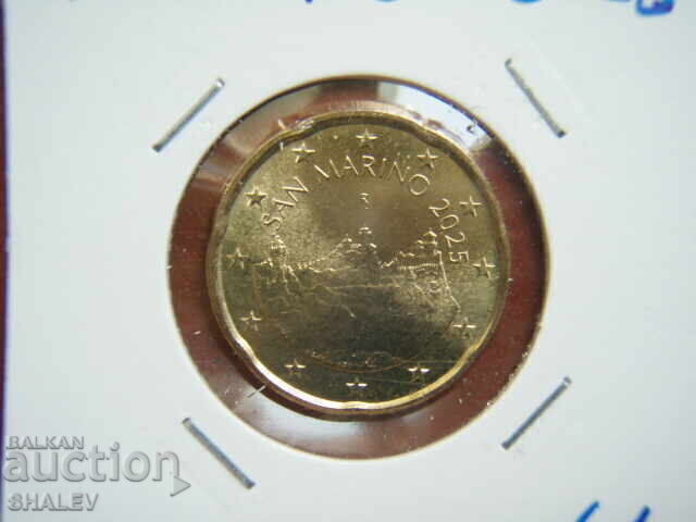 Licitație 20 Cenți 2025 San Marino (20 eurocenți San Marino) - Unc