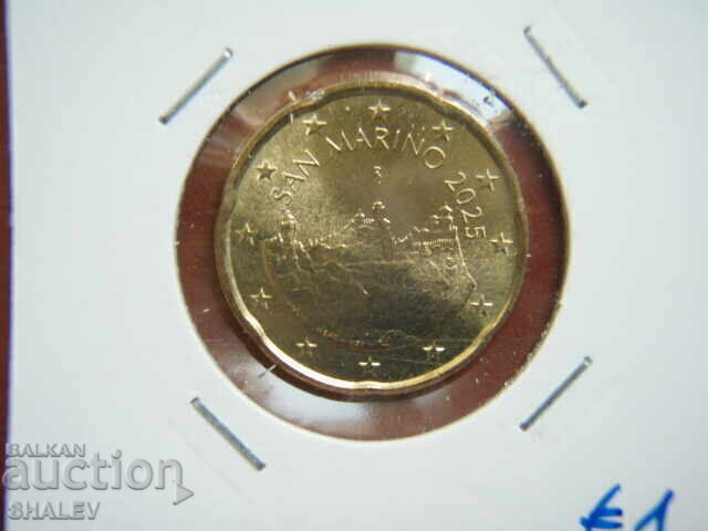 20 Cenți 2025 San Marino (20 eurocenți San Marino) - Unc