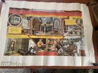 EDUCATIONAL POSTER CHART MILITARY AFFAIRS CIVIL DEFENSE - 98 X 70 CM