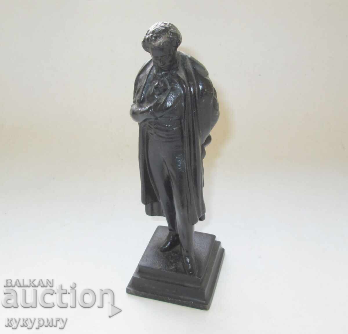 Antique Russian cast iron statuette figure Pushkin cast iron KASLI