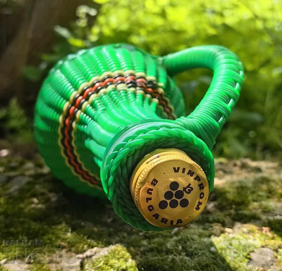 Livrarea DAMIGIANĂ VINTAGE DIN STICLĂ ÎMPLETITĂ PERFECTĂ, REZISTENTĂ