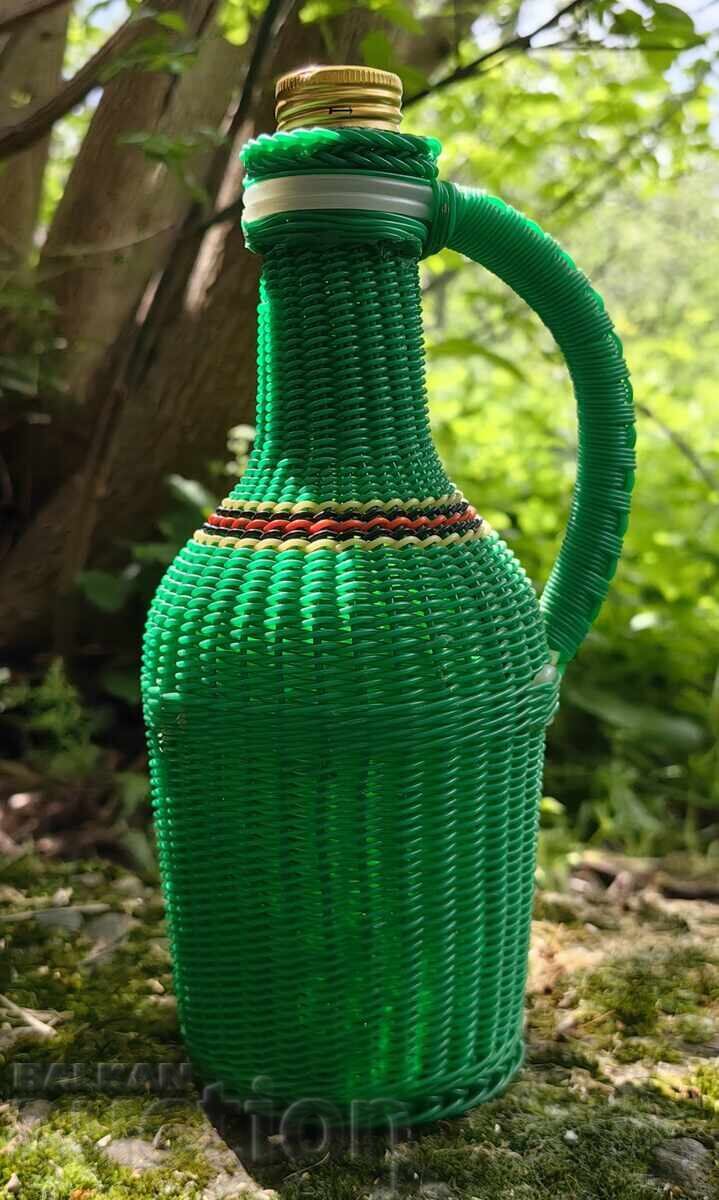 DAMIGIANĂ VINTAGE DIN STICLĂ ÎMPLETITĂ PERFECTĂ, REZISTENTĂ