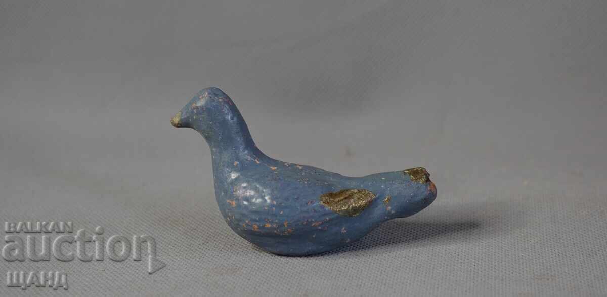 Figurină veche din ceramică pasăre ocarină fluier