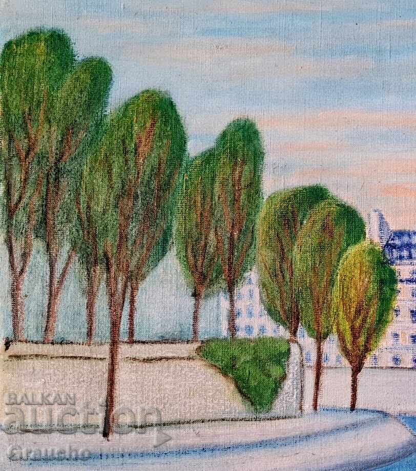Licitație Tablou "Paris" ulei/pânză de un cunoscut pictor bulgar