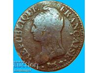 Γαλλία 5 centimes 1799 LAN 8 Γαλλία Προξενείο Ναπολέοντα