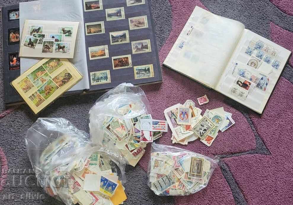 STAMPS - A WHOLE BAG AND ALBUMS STAMPS - A WHOLE BAG AND ALBUMS