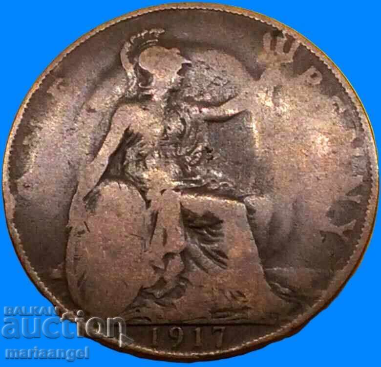 Marea Britanie 1 penny 1917 Regele George V cu preț € 2.36 | 4.62 BGN