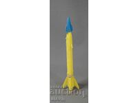 Vintage SOC Bulgarian plastic rocket toy with parachute