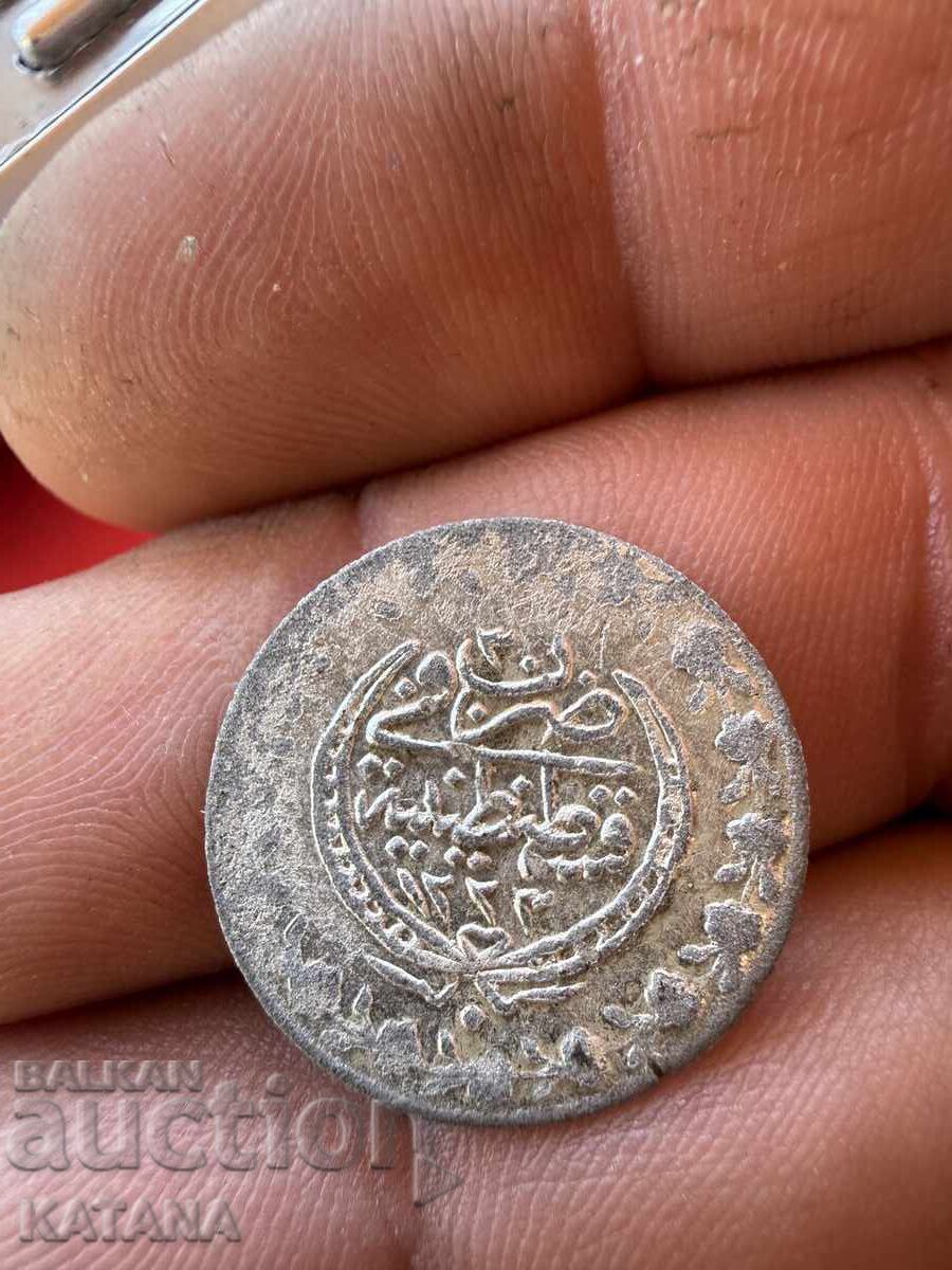 Monedă turcească, argint otoman 1223