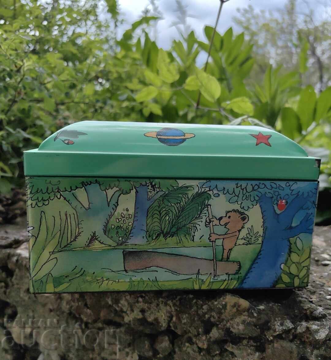 LARGE METAL TIN FAIRY TALE BOX CHILDREN'S MOTIFS - 5 LARGE METAL TIN FAIRY TALE BOX CHILDREN'S MOTIFS - 5