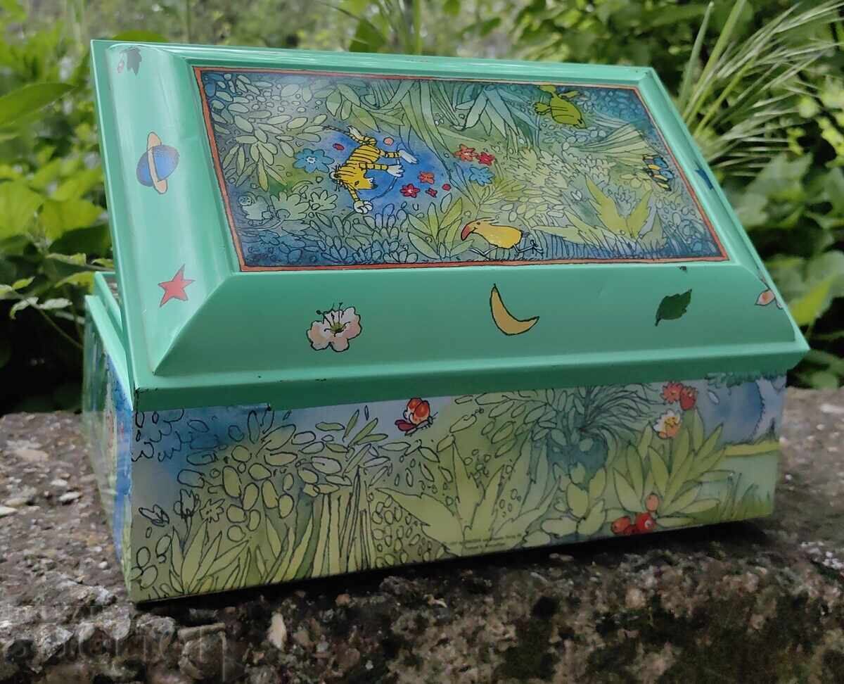 LARGE METAL TIN FAIRY TALE BOX CHILDREN'S MOTIFS LARGE METAL TIN FAIRY TALE BOX CHILDREN'S MOTIFS