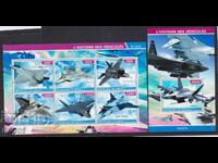 Mărci poștale neștampilate în mini-coală și bloc Avioane 2015 din Djibouti