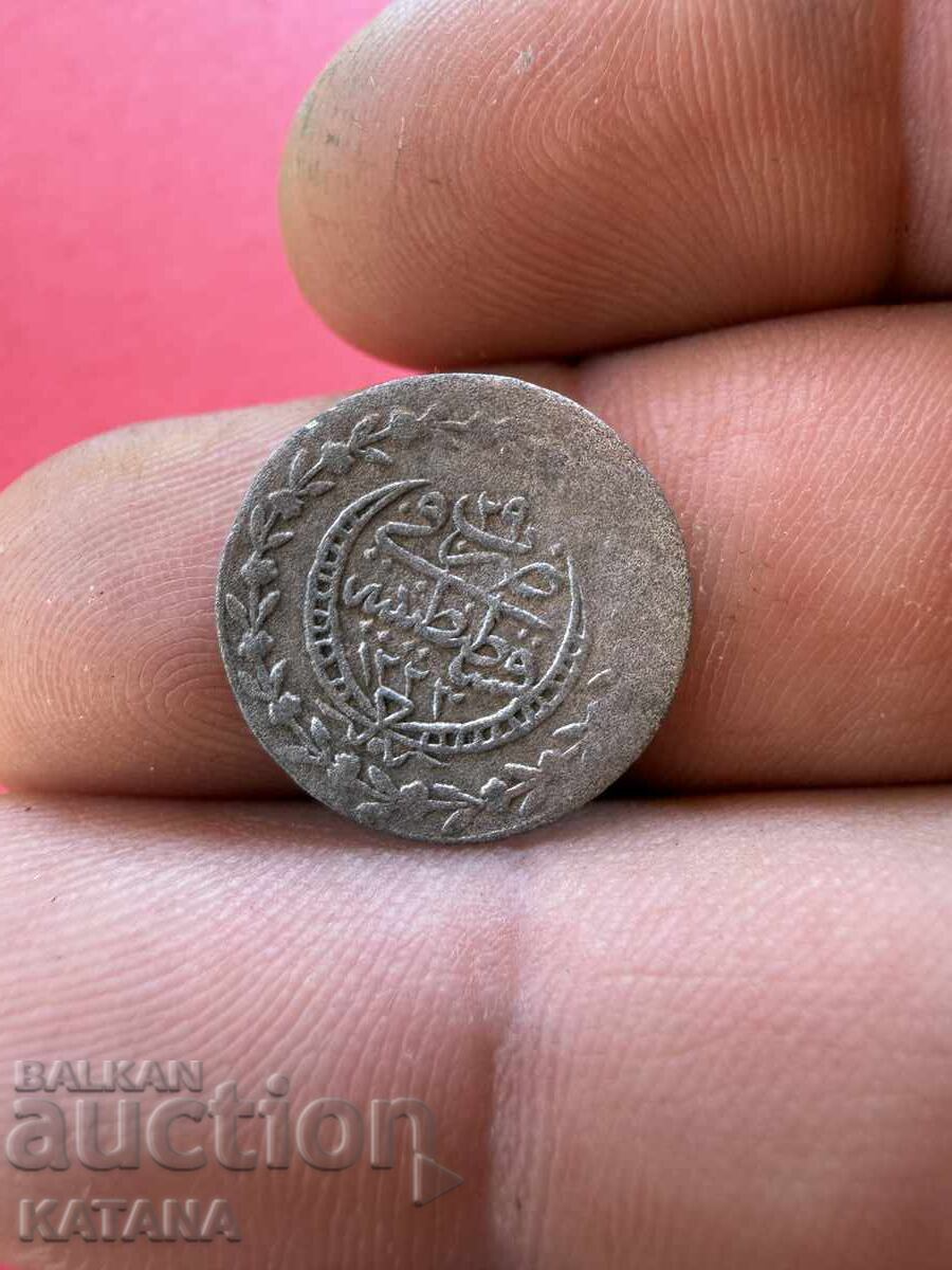 Monedă turcească din argint, otomană 1223