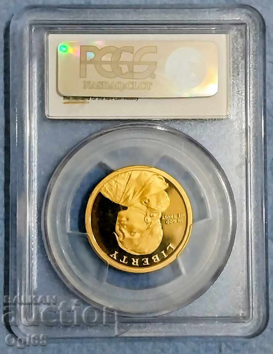 Monedă jubiliară rară, placată cu aur, Franța, 1 Dolar, 2013 cu preț € 100.00 | 195.58 BGN