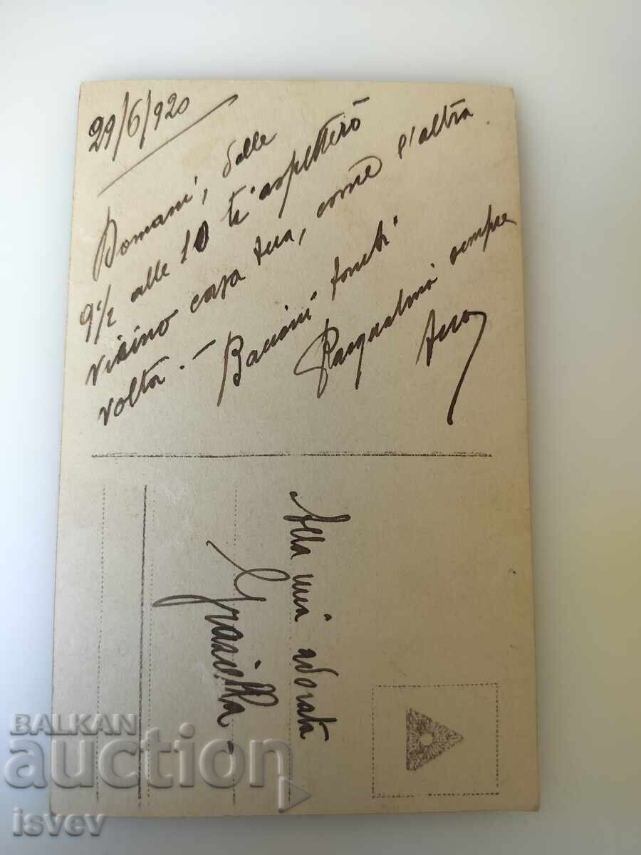 Carte poștală romantică veche cu mesaj de dragoste din 1920 cu preț € 5.00 | 9.78 BGN