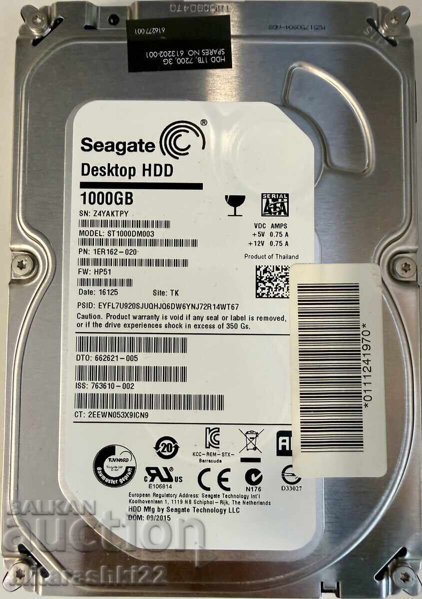 ХАРД ДИСК 1TB SATA, SEAGATE 100% HEALTH