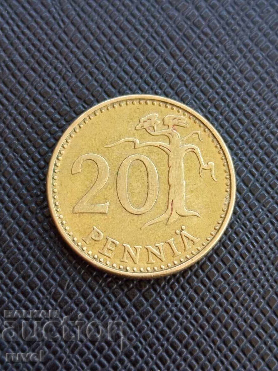 Финландия 20 пенита, 1974 г.