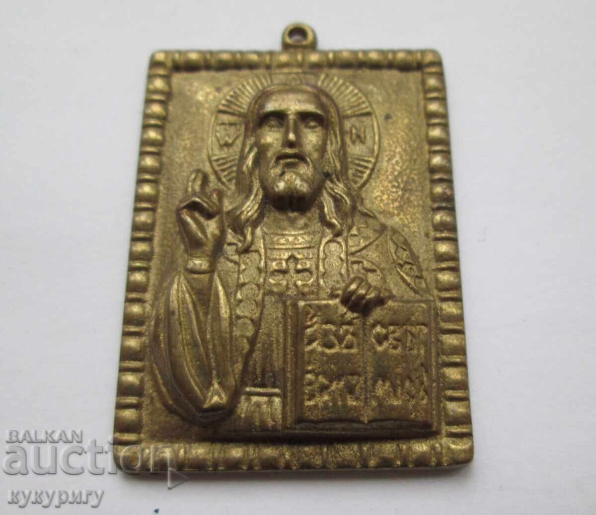 Mică iconiță din bronz cu Iisus Hristos cu preț € 10.00 | 19.56 BGN