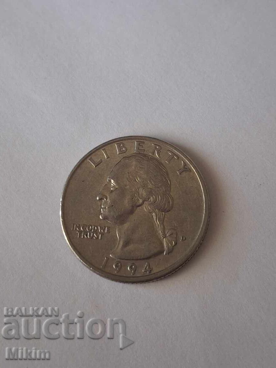 Монета четвърт долар 1994г. САЩ1 с цена € 0.11 | 0.22 лв.