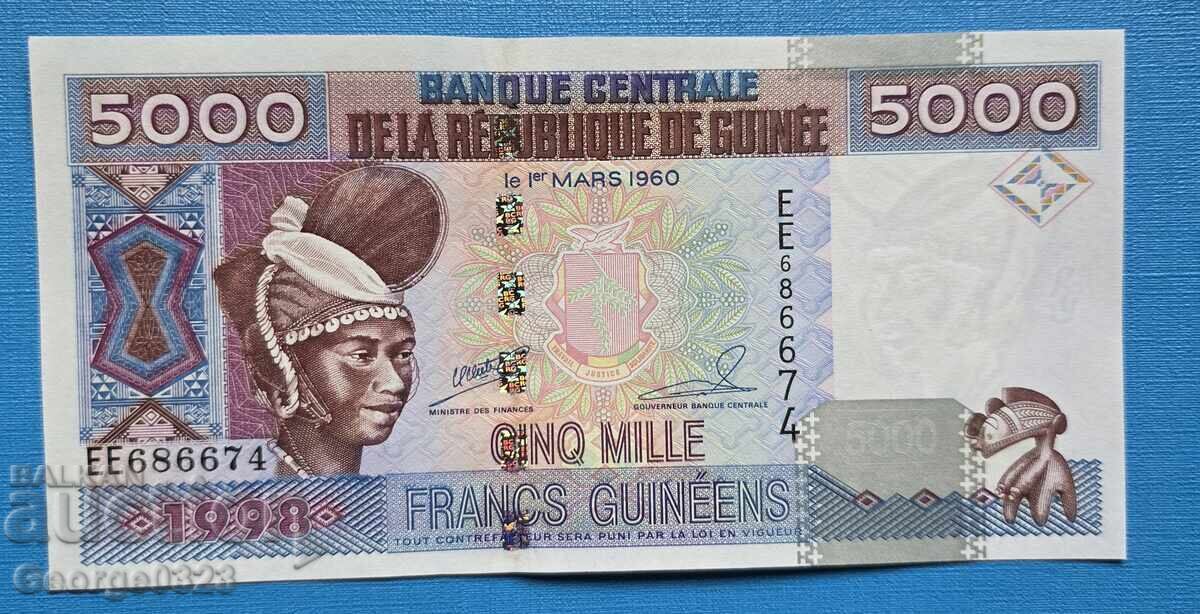 Гвинея 1998 5000 франка UNC Нова