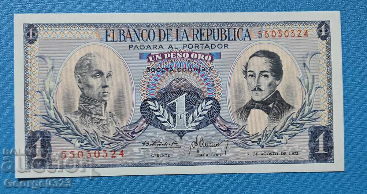 Columbia 1973 1 peso UNC Nouă