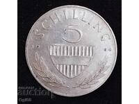Silver coin from Austria 5 Schillings 1960