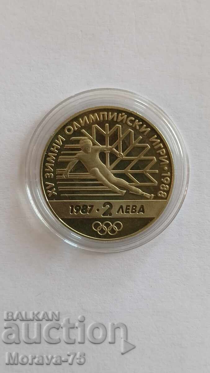 2 leva 1987 XV Winter Olympic Games 1988